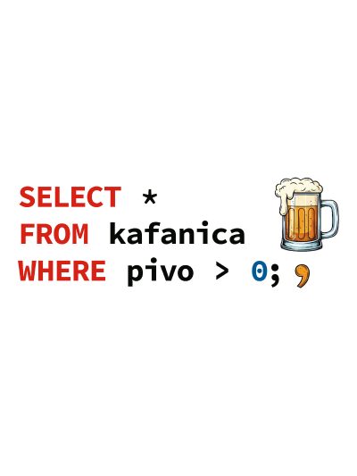 Duhovita SQL query grafika o pivu i kafani za developere.