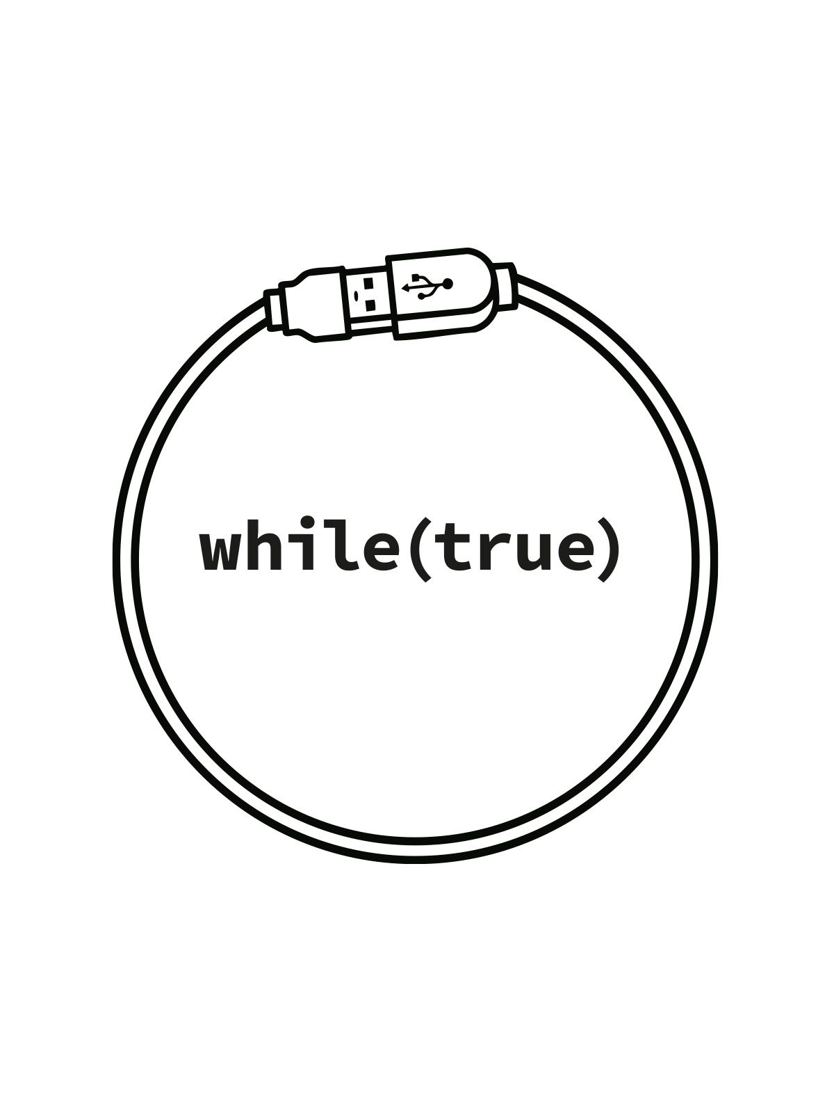 Geometrijski prikaz beskonačne petlje, minimalistički geek dizajn.